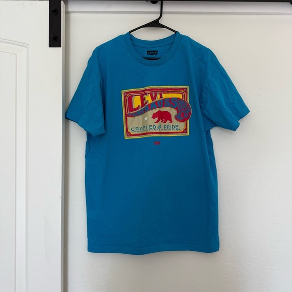 Levi’s Strauss Men’s Graphic T-shirt Blue California Bear Marin Pride Casual Tee - Picture 1 of 5